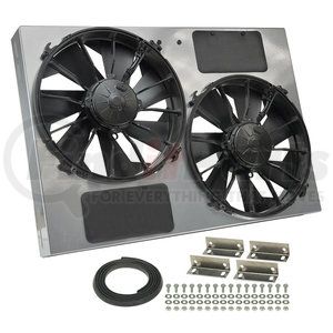 16927 by DERALE - Powerpack - High Output Dual 12" Electric RAD Fan/Powder coated Steel Shroud Kit