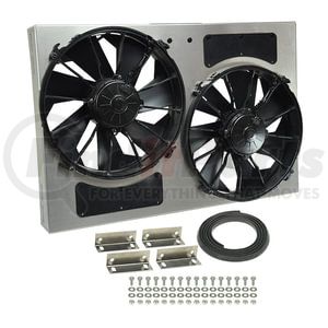 16826 by DERALE - Powerpack - High Output Dual 12" Electric RAD Fan/Aluminum Shroud Kit