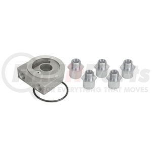 25783 by DERALE - Low Profile Pressure relief Sandwich Adapter w/ 3/8" NPT Ports & 22x1.5mm Thread