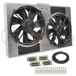 66838 by DERALE - Powerpack - High Output Dual 12" RAD Fan/Alum Shroud Kit w/ PWM Controller