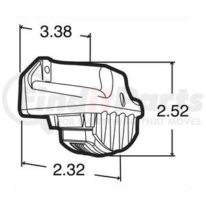 15011-3 by TRUCK-LITE - 15 Series License Plate Light - Incandescent, 1 Bulb, Rectangular, Gray Bracket Mount, 12V