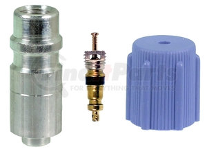 35-50001 by OMEGA ENVIRONMENTAL TECHNOLOGIES - AC Fitting - Service Valve Weld On Low Side (13mm) with Valve Core Aluminum