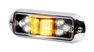 5V3A by WHELEN ENGINEERING - 500 Series Marker Light, V-Series Super LED, Amber/White, 0.12/1.0/0.5 AMP, 12V