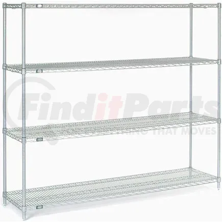 Silver Epoxy Wire Shelf with Clips 72 x 18 