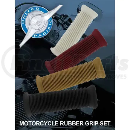 United Pacific 52000B Black 1 Motorcycle Rubber Grip Set 
