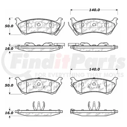 Centric 104.07610 Disc Brake Pad Set PosiQuiet Semi Met Pads