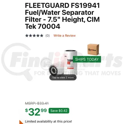 FLEETGUARD FS19941 question image 1