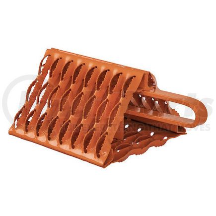 wc091061 by BUYERS PRODUCTS - Orange Powder Coated Galvanized Serrated Wheel Chock with Handle 9X10X6 Inch