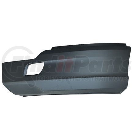 TRKW017L by TORQUE PARTS - Kenworth T680 Bumper - Black Plastic, without Fog Light Hole