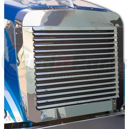 Aranda P-0162 Hood Grille Surround Grille Surround and Louvered Grille Kit - Stainless Steel, For Peterbilt 386