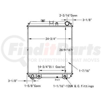 HDC011222PA by HINO - RAD HD;08-10 HINO 165/185 W/OC;PLASTIC AND ALUMINUM