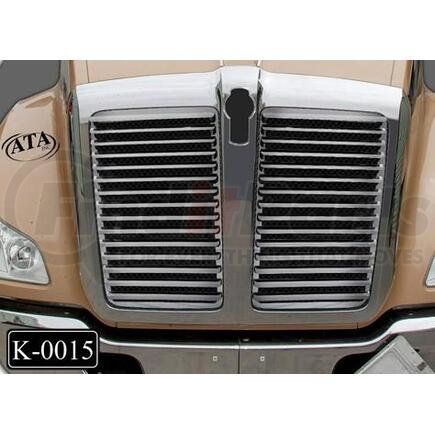 K-0015 by ARANDA - 2015-UP KENWORTH T680 STAINLESS 16 GAUGE GRILL WITH 15 LOUVERS