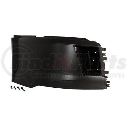 HDB010273R by VOLVO - Bumper Corner - 2015 - 2019 Volvo VNL Short Hood, with Fog Lamp Holes, Black Plastic, Right Side