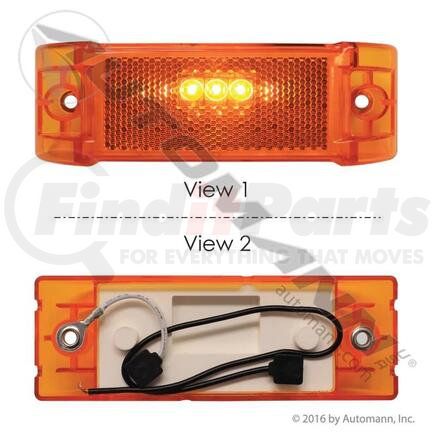 571.LD21A3 by AUTOMANN - Marker Light, Reflex LED, 2 in. x 6 in., Amber