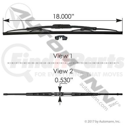 HLK8118 by AUTOMANN - WIPER BLADE CONVENTIONAL 18IN