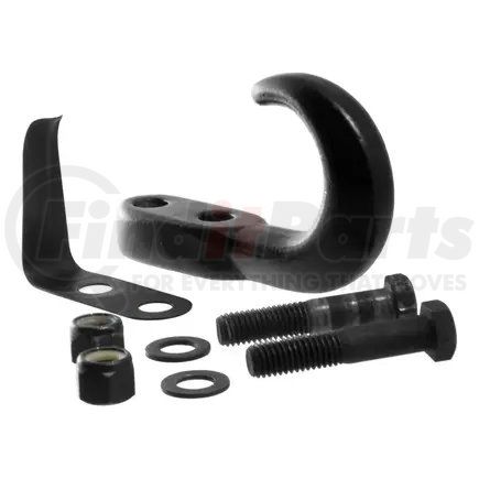 22411 by CURT MANUFACTURING - CURT 22411 Bolt-On Black Steel Tow Hook with Spring Clip; 10;000 lbs Capacity