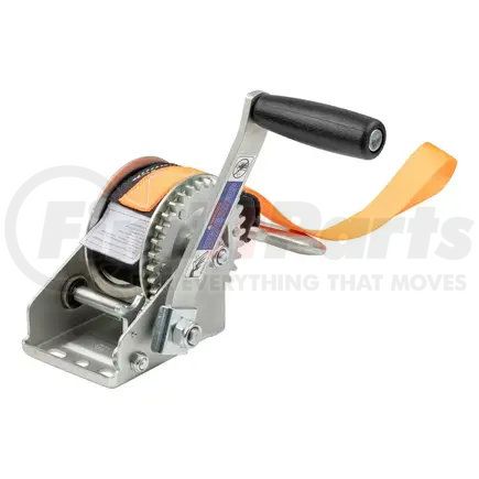 25002 by CURT MANUFACTURING - CURT 25002 Manual Hand Crank Jet Ski Trailer Winch with Bow Loop; 900 lbs Capacity; 6.5-In Handle; 3.25:1 Gear Ratio; 15ft. Strap