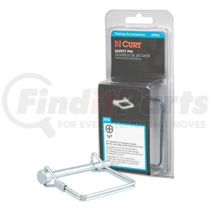 25081 by CURT MANUFACTURING - CURT 25081 Trailer Coupler Pin; 1/4-Inch Diameter x 2-3/4-Inch Long