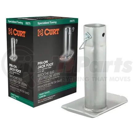 28275 by CURT MANUFACTURING - Pin-On Jack Foot (Fits 2in. Tube; 2;000 lbs; 8-1/2in. Height; Packaged)