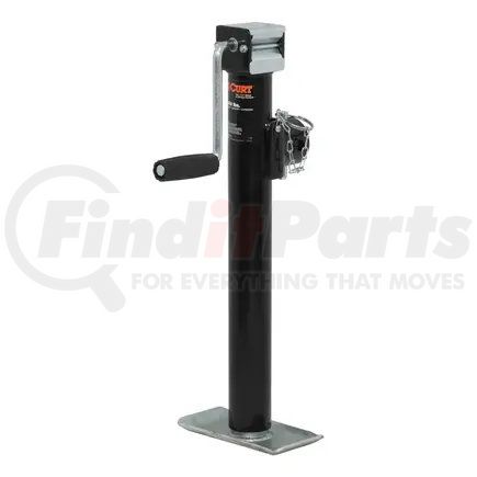 28324 by CURT MANUFACTURING - Pipe-Mount Swivel Jack with Side Handle (2;000 lbs; 15in. Travel)