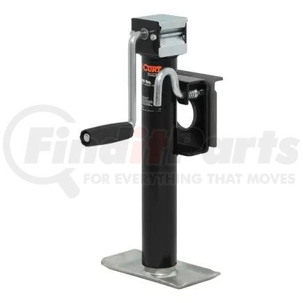 28302 by CURT MANUFACTURING - Bracket-Mount Swivel Jack with Side Handle (2;000 lbs; 10in. Travel)