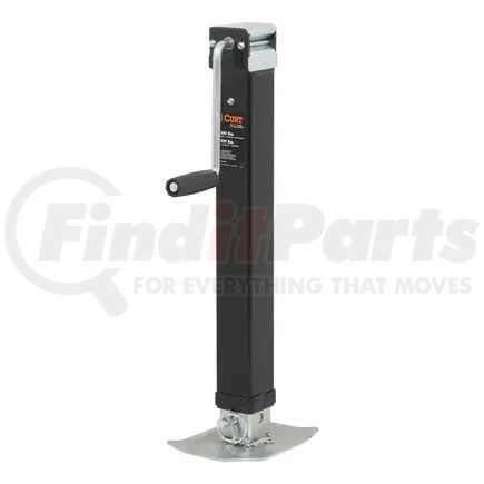 28575 by CURT MANUFACTURING - Direct-Weld Square Jack with Side Handle (8;000 lbs; 15in. Travel)
