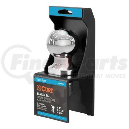 40065 by CURT MANUFACTURING - 2in. Trailer Ball (3/4in. x 2-1/8in. Shank; 3;500 lbs.; Chrome; Packaged)