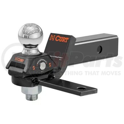 45149 by CURT MANUFACTURING - RockerBall Cushion Hitch with Sway Tab (2-5/16in. Ball; 2in. Shank; 7;500 lbs.)