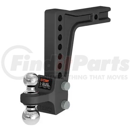 45936 by CURT MANUFACTURING - CURT 45936 Deep-Drop Adjustable Trailer Hitch Ball Mount with Dual Ball; 2in. Shank; Up to 15;000 lbs