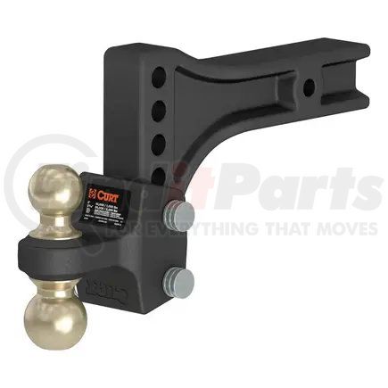 45937 by CURT MANUFACTURING - CURT 45937 HD Adjustable Hitch Ball Mount with Dual Ball; 2-1/2in. Shank; Up to 20;000 lbs