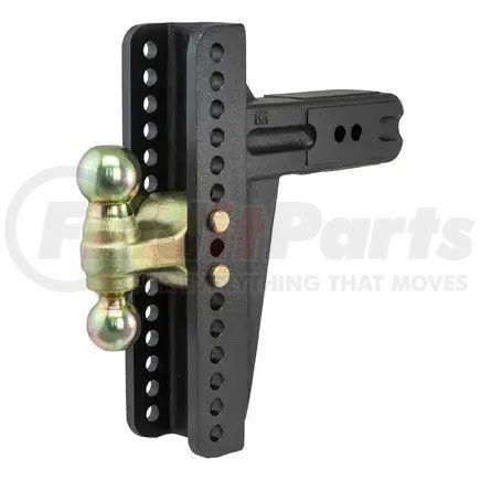 45928 by CURT MANUFACTURING - Adjustable Channel Mount with Dual Ball (3in. Shank; 21;000 lbs.; 10-5/8in. Drop