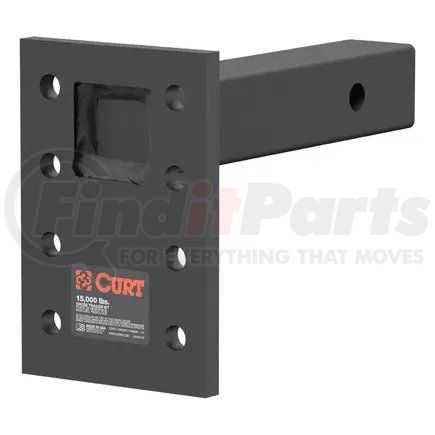 48325 by CURT MANUFACTURING - Adjustable Pintle Mount (2in. Shank; 15;000 lbs.; 7in. High; 8in. Long)