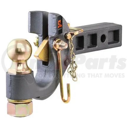 48407 by CURT MANUFACTURING - SecureLatch Receiver-Mount Ball/Pintle Hitch (2in. Shank; 2in. Ball; 14K)