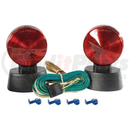53200 by CURT MANUFACTURING - CURT 53200 Magnetic Trailer Lights for Dinghy Towing; 4-Pin Flat Plug; Stop Tail Turn