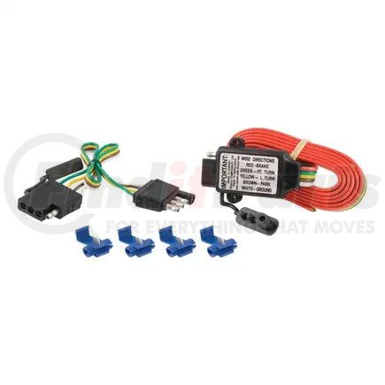 55179 by CURT MANUFACTURING - CURT 55179 Non-Powered 3-to-2-Wire Splice-in Trailer Tail Light Converter Kit; 4-Pin Wiring Harness