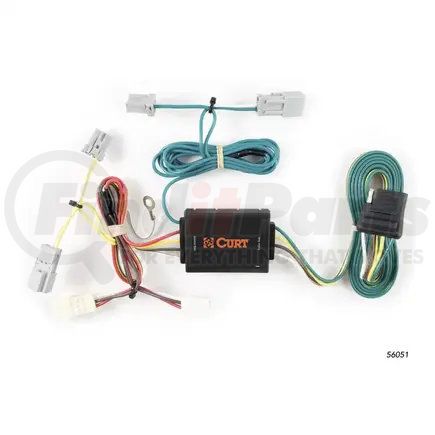 56051 by CURT MANUFACTURING - Custom Wiring Harness; 4-Way Flat Output; Select Honda Civic Coupe