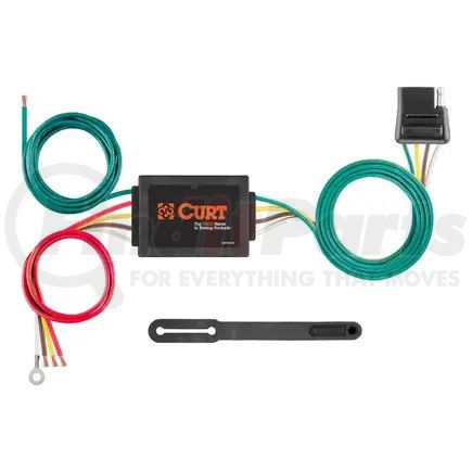 56130 by CURT MANUFACTURING - CURT 56130 Non-Powered 3-to-2-Wire Splice-in Trailer Tail Light Converter; 4-Pin Wiring Harness