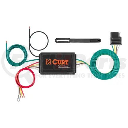 56187 by CURT MANUFACTURING - CURT 56187 Powered 3-to-2-Wire Splice-in Trailer Tail Light Converter; 4-Pin Wiring Harness