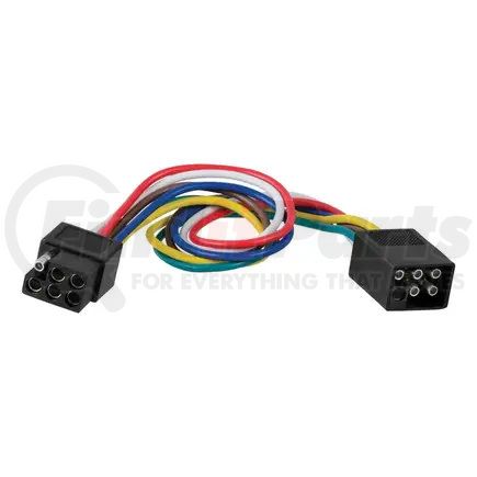 58034 by CURT MANUFACTURING - 6-Way Square Connector Plug/Socket with 12in. Wires (Packaged)