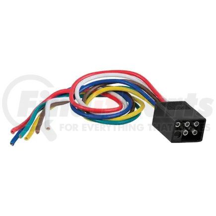 58037 by CURT MANUFACTURING - 6-Way Square Connector Plug with 12in. Wires (Trailer Side; Packaged)