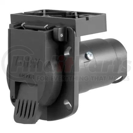 58417 by CURT MANUFACTURING - 7-Way RV Blade Connector Socket with Integrated Bracket (Vehicle Side; Packaged)