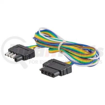 58550 by CURT MANUFACTURING - CURT 58550 Vehicle-Side and Trailer-Side 5-Pin Flat Wiring Harness with 72-Inch Wires