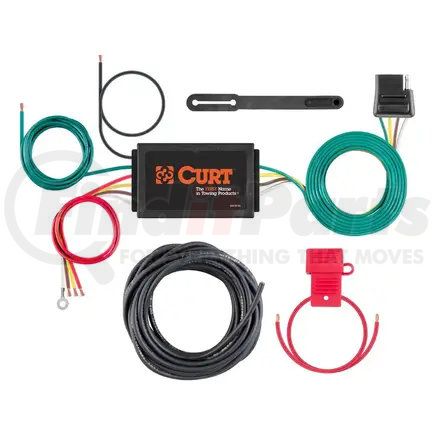59187 by CURT MANUFACTURING - CURT 59187 Powered 3-to-2-Wire Splice-in Trailer Tail Light Converter Kit; 4-Pin Wiring Harness