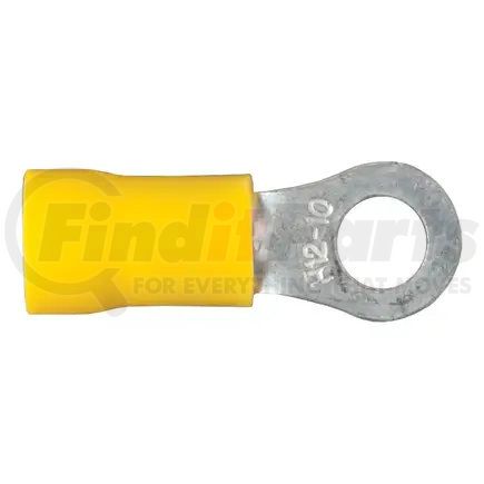 59531 by CURT MANUFACTURING - CURT 59531 12-10 Gauge Yellow Vinyl-Insulated Ring Terminal Wire Connectors; #10 Stud; 100-Pack