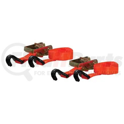 83026 by CURT MANUFACTURING - CURT 83026 1-Inch x 16-Foot Orange Nylon Ratchet Straps; 3;300 lbs. Break Strength; 2-Pack