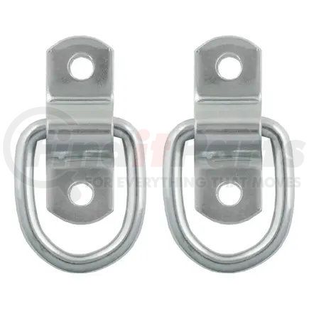 83731 by CURT MANUFACTURING - 1in. x 1-1/4in. Surface-Mounted Tie-Down D-Rings (1;200 lbs; Clear Zinc; 2-Pack)