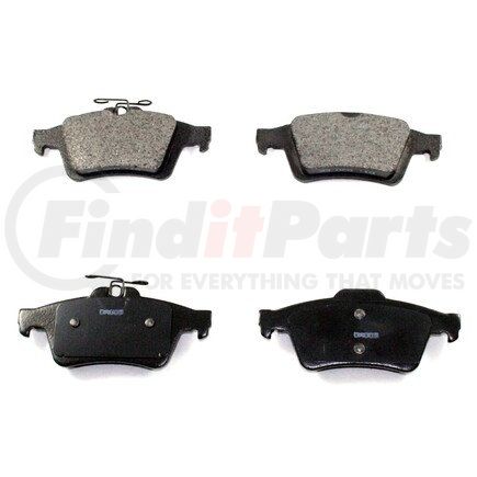 BP1095MS by PRONTO ROTOR - Disc Brake Pad Set - Rear, Semi-Metallic, Slotted, Iron Backing, with Pad Shims