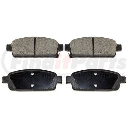 BP1468MS by PRONTO ROTOR - Disc Brake Pad Set - Rear, Semi-Metallic, Slotted, Iron Backing, with Pad Shims and Wear Sensors