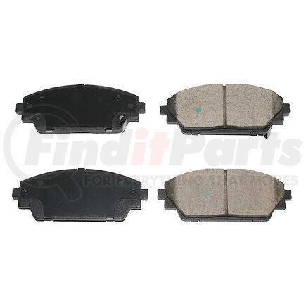 BP1728C by PRONTO ROTOR - Disc Brake Pad Set - Front, Ceramic, Slotted, Iron Backing, with Pad Shims and Wear Sensors