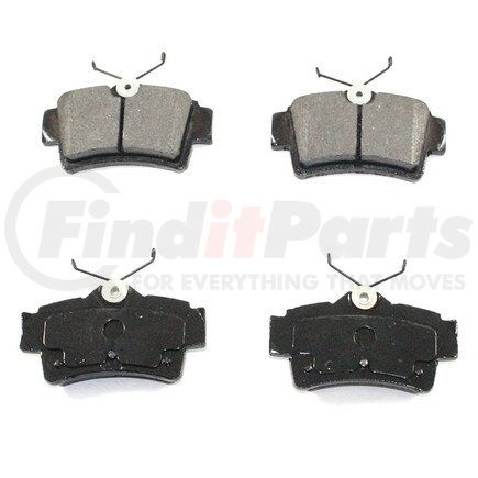 BP627MS by PRONTO ROTOR - Disc Brake Pad Set - Rear, Semi-Metallic, Slotted, Iron Backing, with Pad Shims